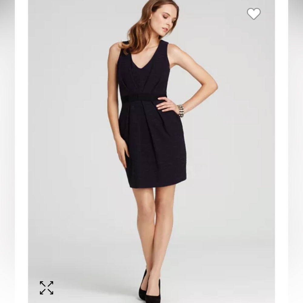 Shoshanna Purple Black Tweed pleated Dress